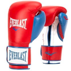 Боксерские перчатки Everlast PowerLock (EPLBG, красно-синие)